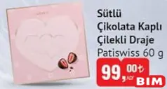 PATİSWİSS SÜTLÜ ÇİKOLATA KAPLI ÇİLEKLİ DRAJE 60 G